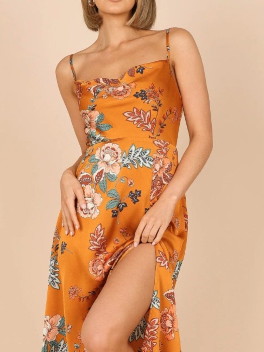 Petal & Pup Alejandra Cowl Neck Midi Dress, Size 8